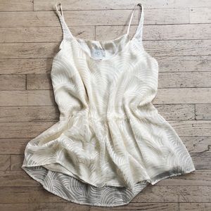 NWT HD Anthropologie cream peplum tank